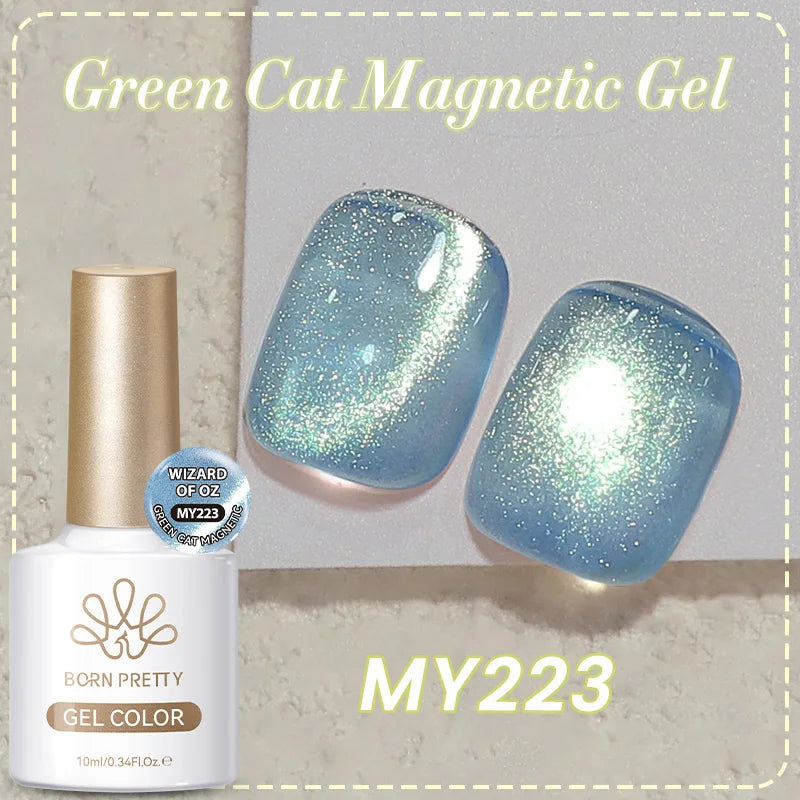 BORN PRETTY 10ml Rhine Lake Blue Cat Magnetic Gel Dark Blue Glitter Soak Off UV Gel Nail Art Varnish Manicure Nail Art Salon