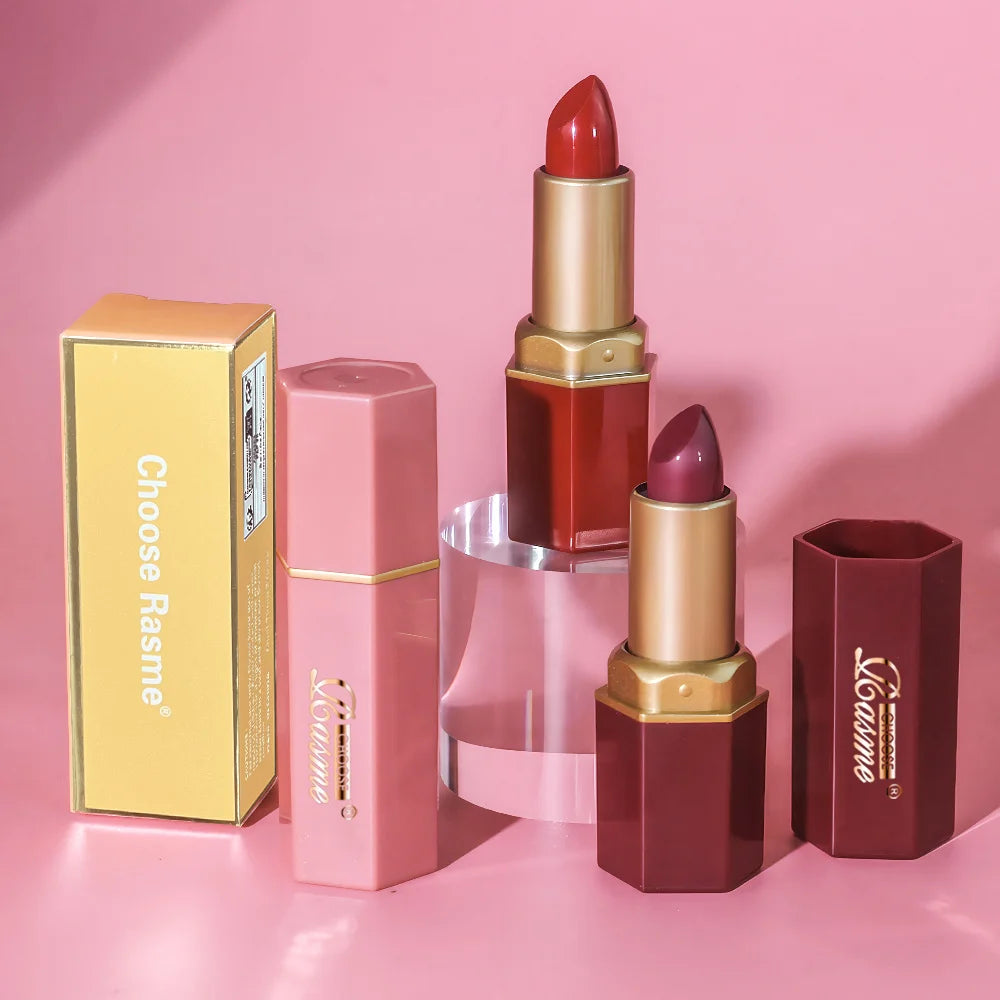 CHOOSE RASME 6-Color Chocolate Bar Lipstick Makeup Pearls Not Easy to Peel off Matte Waterproof Lipgloss