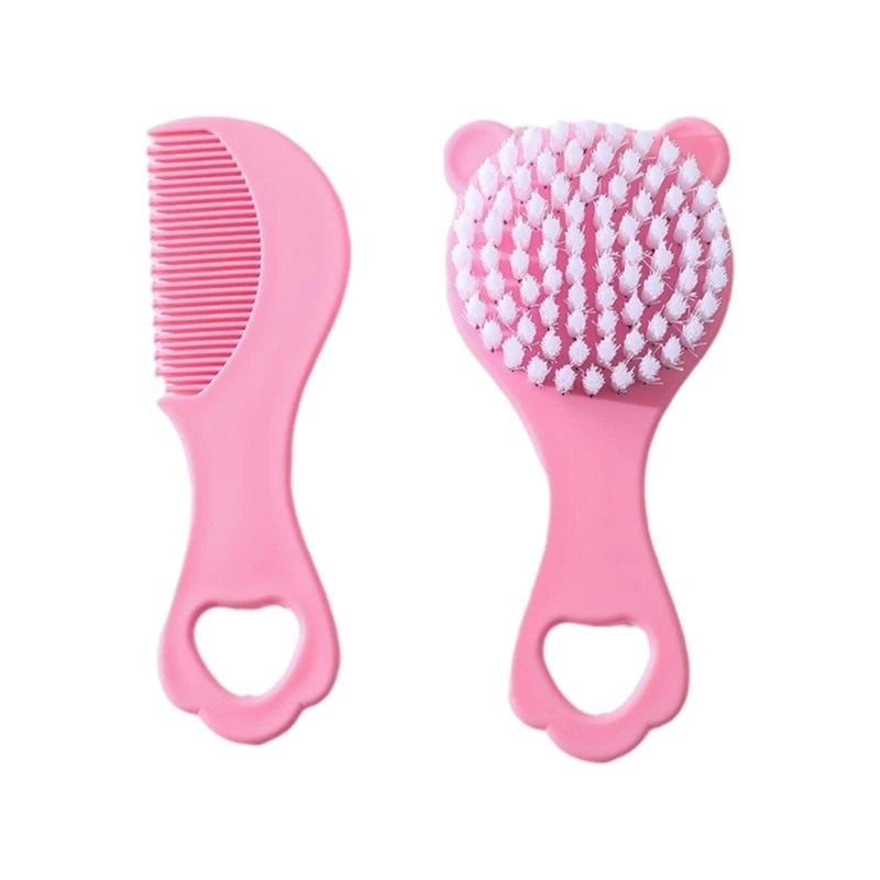 Baby Hair Brush & Comb Set Children Hair Brush Soft Nylon Bristle Cradle Caps Hair Brush for Toddler Infant  Massage