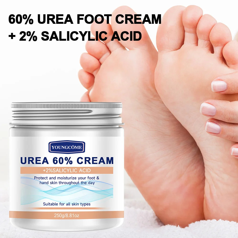 2Pcs 60% Urea Cream + 2% Salicylic Acid Moisturizing Foot Care Cream Can Moisturize Your Foot, Improving Dryness and Roughness