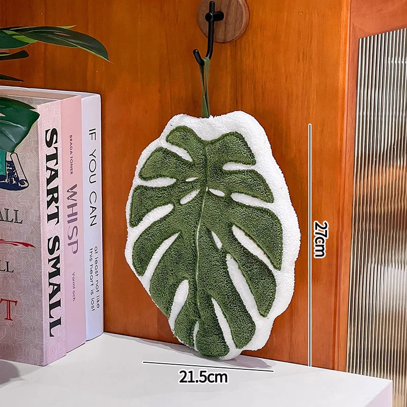 Leaf Hand Towel Bathroom Accessories Absorbent Kitchen Towel Soft Towel Hanging Towels Handkerchief Towels Home Wash Hand Towels