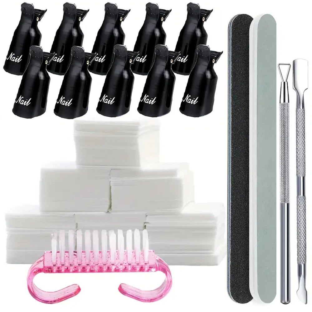 LULAA 10Pcs/16Pcs Plastic Acrylic Nail Art Soak Off Cap Clip UV Gel Polish Remover Wrap Tool Gel Nail Polish Remover Clips