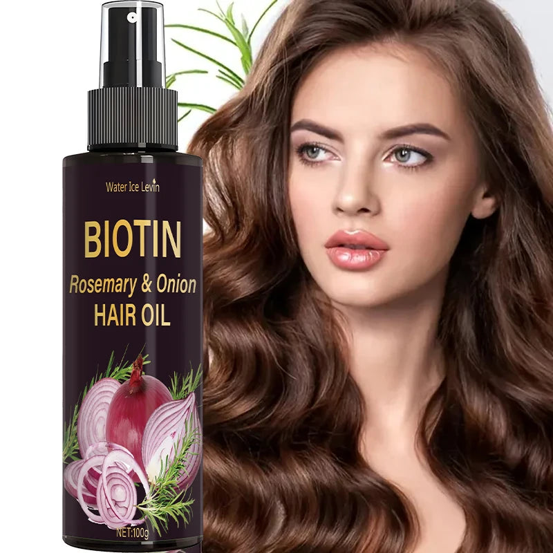 Rosemary Oil 3-in-1 Spray: Scalp/Hair Care, with Onion Formula, Moisturizes and Adds Shine to Hair, Ideal Nourishing Hair Care Oil