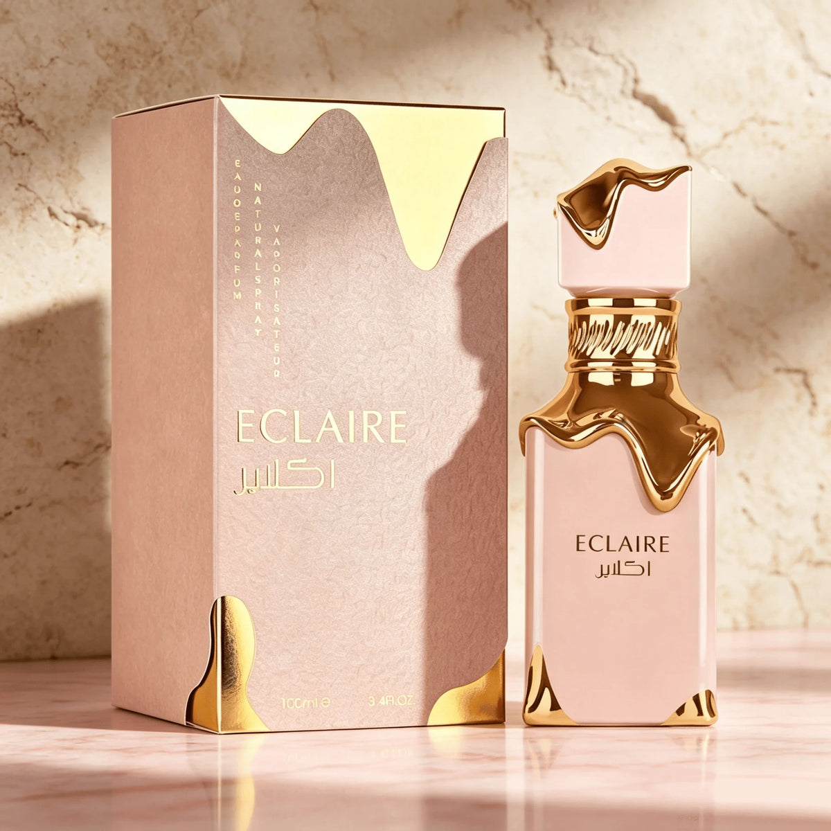 Lattsafa Eclaire Unisex Eau De Parfum Spray 3.40 Ounce 100ml Vanilla Caramel Sweet Floral Gourmand Scent Long‑Lasting Luxury Arabian Dubai Perfume Spray Ideal Scent for Dating Party Wedding Holiday Birthday Gift for Men & W