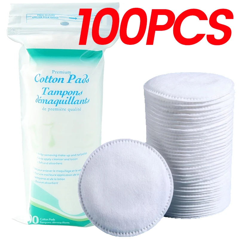 Disposable Soft and Breathable Circular Makeup Remover Pads Doubles Sided Cotton Pads Non-Irritating for Daily Facial Cleaning
