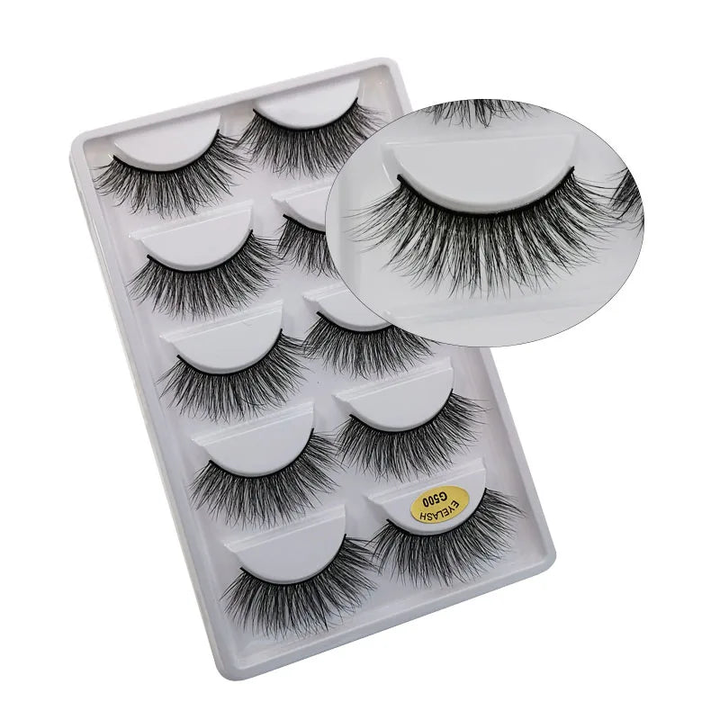 3/5 Pairs Fluffy Mink Eyelashes Thick 3d Lashes False Eyelashes Dramatic Wispy Flared Eyelash Makeup Eyelash Extension G600