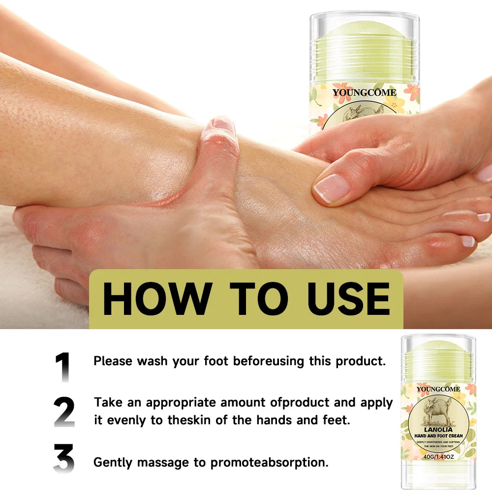 Foot Care Cream Stick Dry Cracked Feet Heel Gentle Exfoliation Softening Skin Ultra-Hydrating Hand Foot Cream Foot Balm