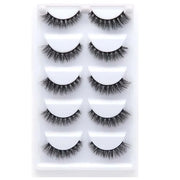 AMSNCN NEW 5Pair 100% Real 3D Mink Lashes Soft Natural False Eyelashes Makeup Long Eye Lashes Eyelash Extension CiliosH13mini