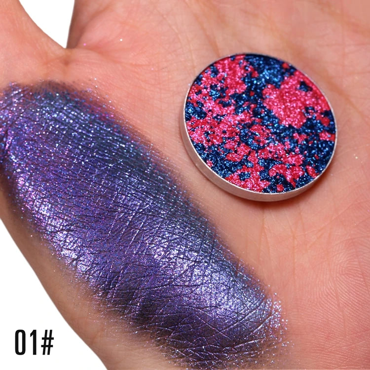 Weaving Chameleon Eyeshadow  Matte Powder Metallic Highgloss Glitter Highlight Longlasting Combined by Self Gift Disk