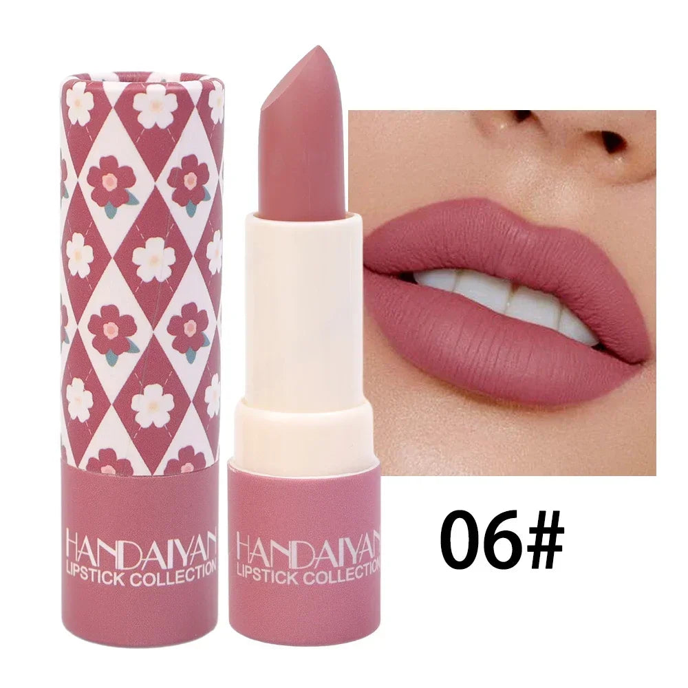 Waterproof Nude Lipstick 8 Colors Non-Stick Cup Velvet Moisture Matte Lip Tint Professional Lasting Velvet Lips Makeup Cosmetic