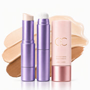 2-in-1 Color Changing Foundation Stick Natural Flawless Finish Lightweight Smooth Face Makeup Buildable Coverage for All Skin