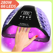 DianaBeauty UV LED Nail Lamp 66 LEDs 280W Nail Dryer for Gel Polish Curing with Automatic Sensor 4 Timer Setting Nail Art Tools