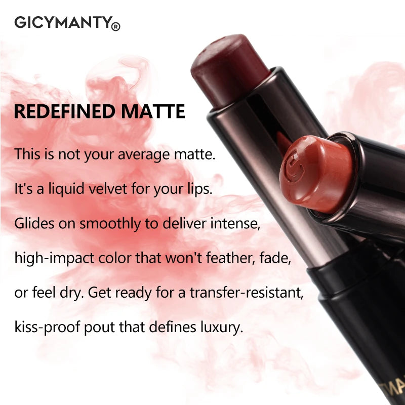 GICYMANTY Matte Lipstick Muted Tone Lip Stain Long-Lasting Transfer-Proof Silky Smooth Waterproof
