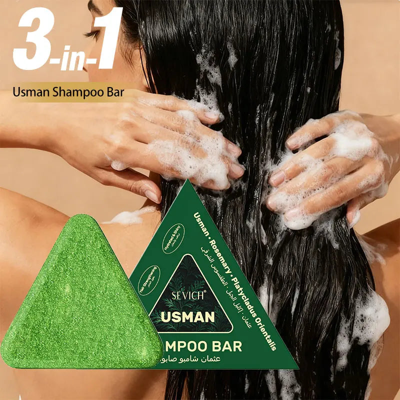 120g Natural Usman Grass Platycladus Herbal Shampoo Bar Refreshing Fluffy Hair Repair Soap Hair Growth Thickening Hair Care Soap