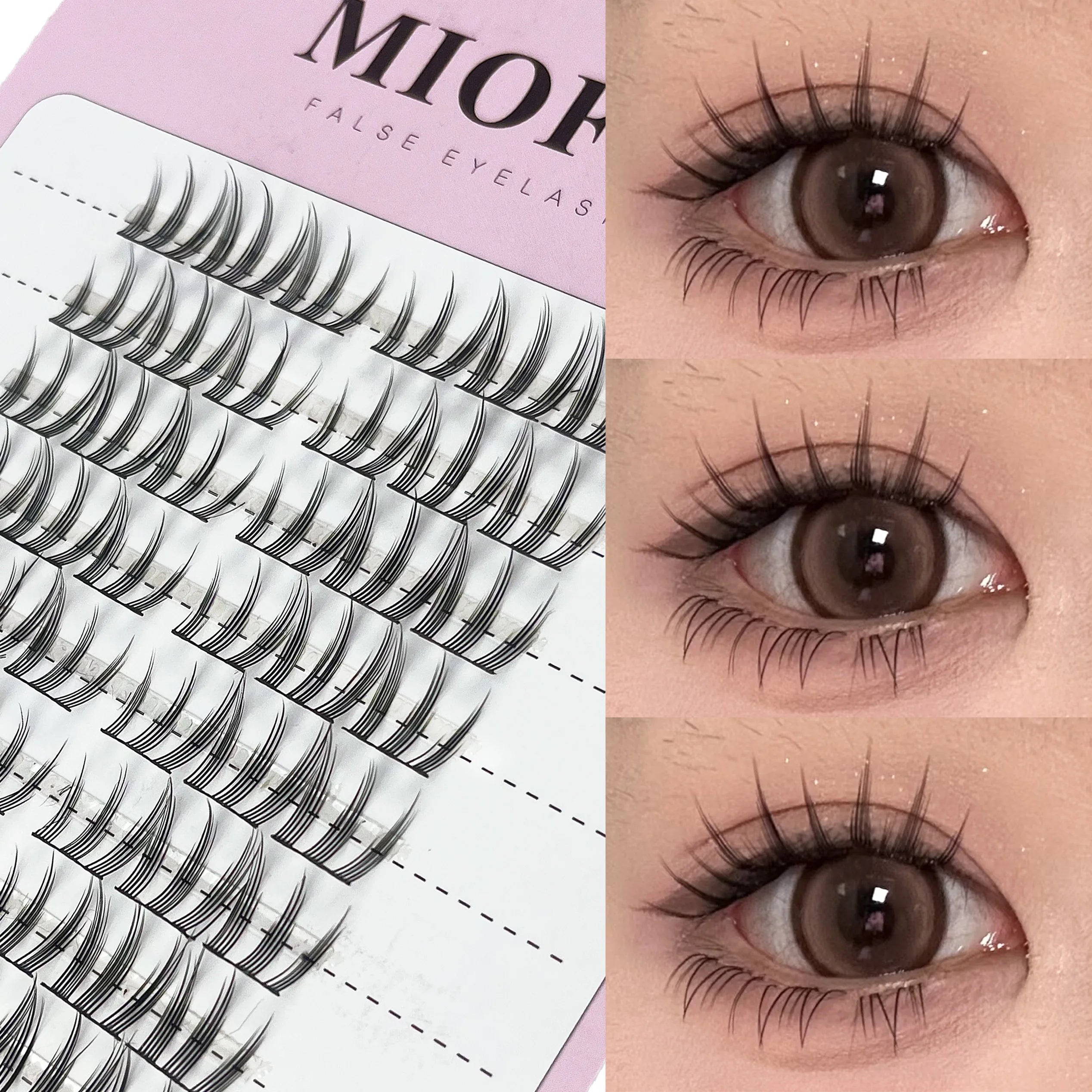 1 Box/120 Bunches segmented Fish Tail Eyelashes Individual Eyelash Cluster Natural Eyelash Extension False Lashes Makeup Tool