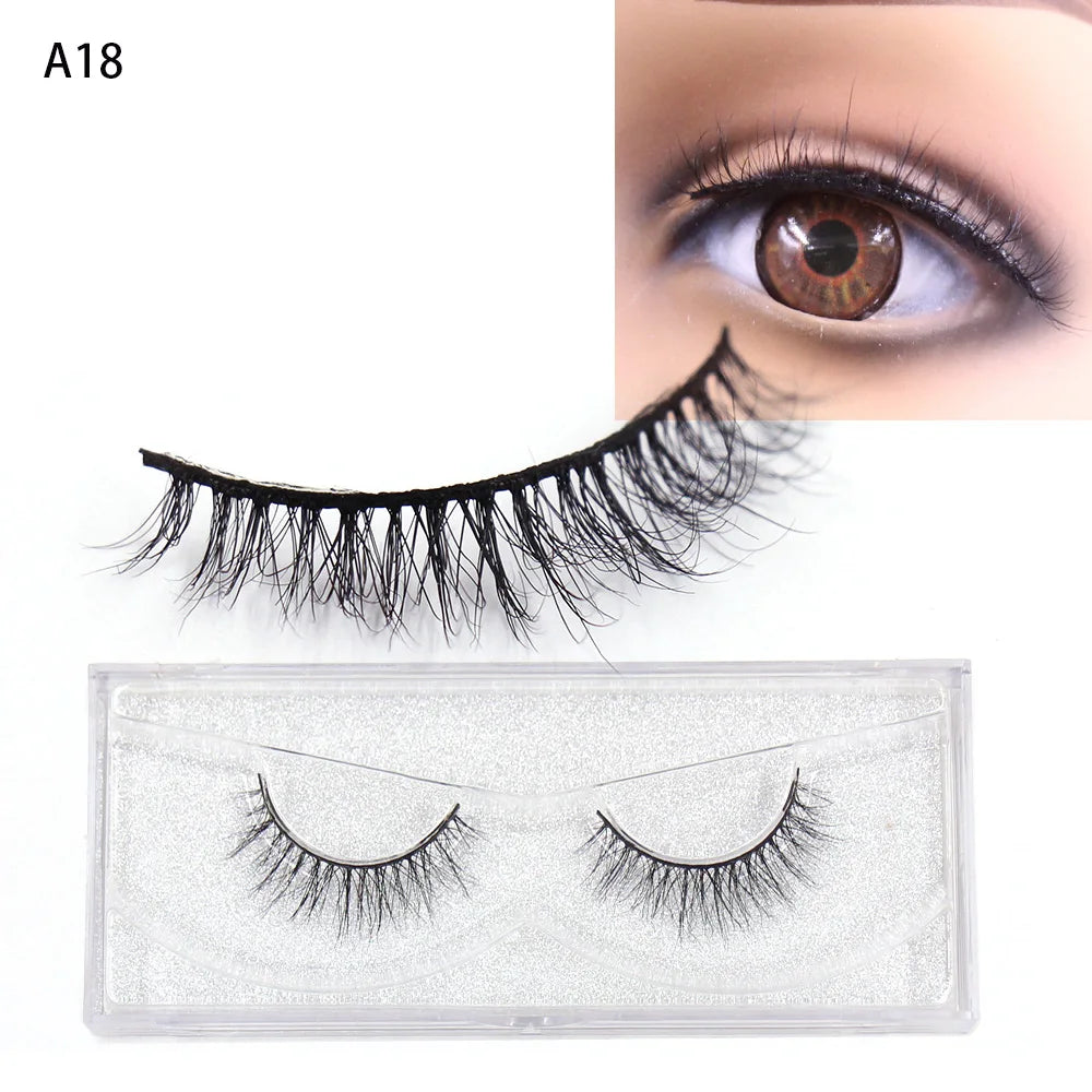 LEHUAMAO Makeup False Eyelashes Handmade Mink Lashes Fluffy Long 3D Strip Thick Fake Faux Mink Eyelashes Makeup Beauty Tool A19