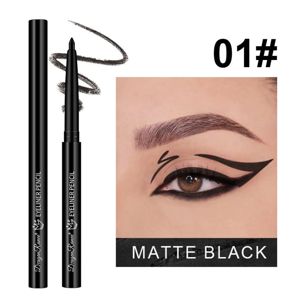 1Pc Ultra-fine Matte Smooth Waterproof Green Purple Eyeliner Gel Pencil Pearlescent White Eyeliner Easy Wear Eyeliner Pen Makeup