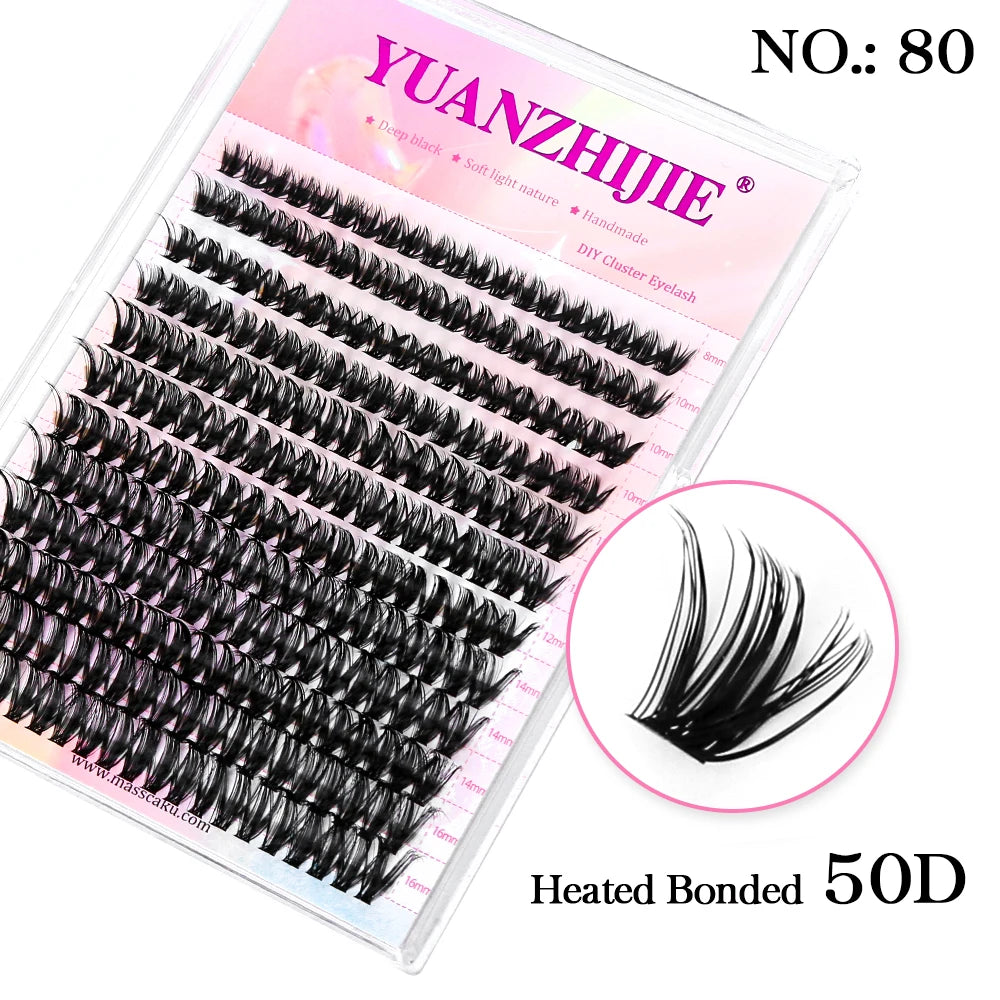 Mix Color 144 Russian Volume YUANZHIJIE False Eyelashes Natural Soft DIY Cluster Segment Lashes Cute Deer Rainbow Eyelashes