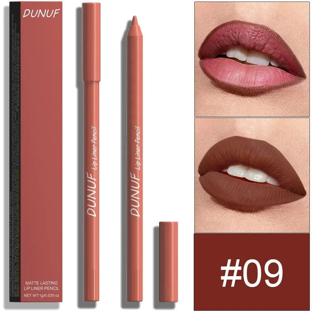 24 Colors Foaming Lipliner Durable Waterproof Soft Mist Lipstick Pen Gentle Pink Brown Purple Colors Matte Lip Contouring Pencil
