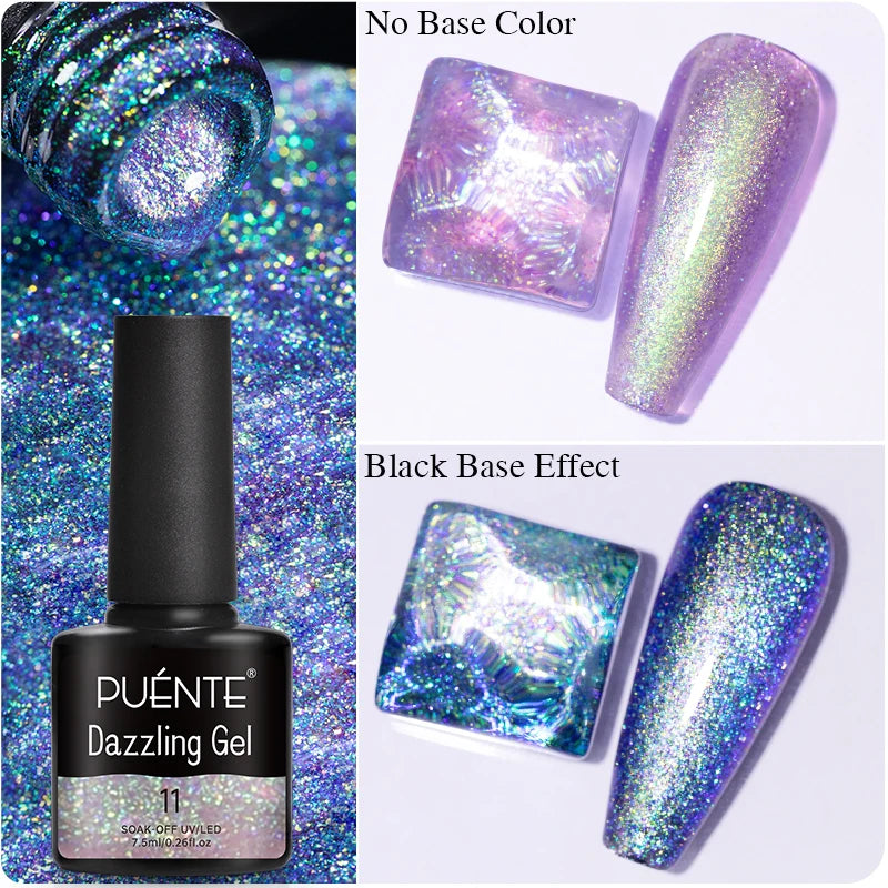 7.5ML Green Crystal Cat Magnetic Gel Nail Polish Shiny Green Glitter Cat Eye Gel For Manicure Soak Off UV Nail Art Varnish