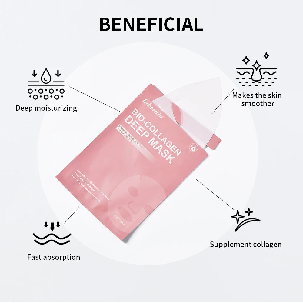 Bio-Collagen Deep Face Mask Shrink Pores Deep Hydrating Overnight Mask Moisturizing Refreshing Brightening Face Skin Care
