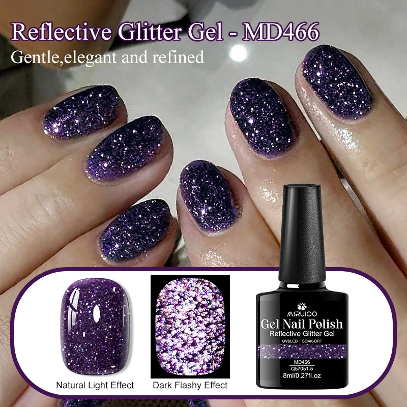 8ml Classic Series Reflective Glitter Gel Nail Polish High Gloss Shiny UV LED Soak Off Nail Supplies Manicure DIY Varnishes