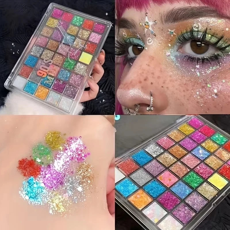 40 Colors Eyeshadow Palette - Matte & Glitter Eye Makeup,High Pigmentation Blendable Creamy Texture,Long-Lasting Eye Makeup