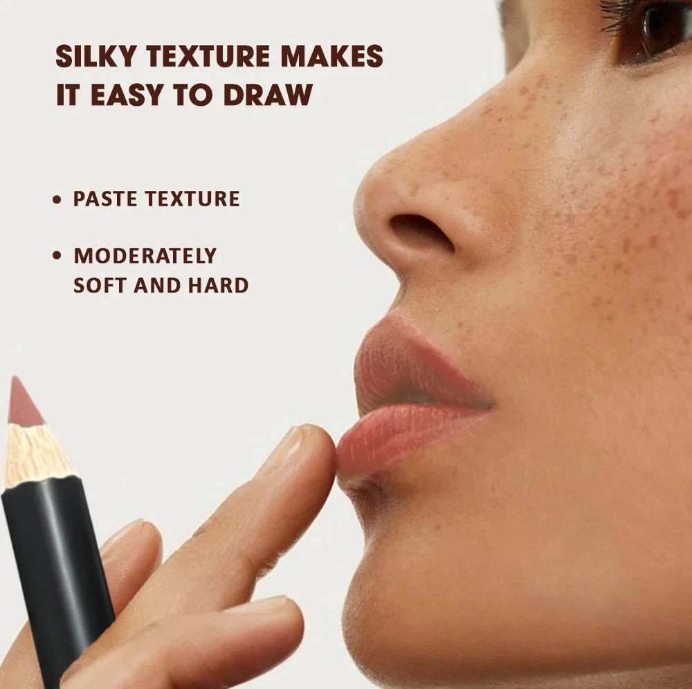 6-Color Plump Lip Liner Set, Soft, Bright, Rich, Silky, Smooth, Delicate, Waterproof, Easy Makeup, Portable Lipliner
