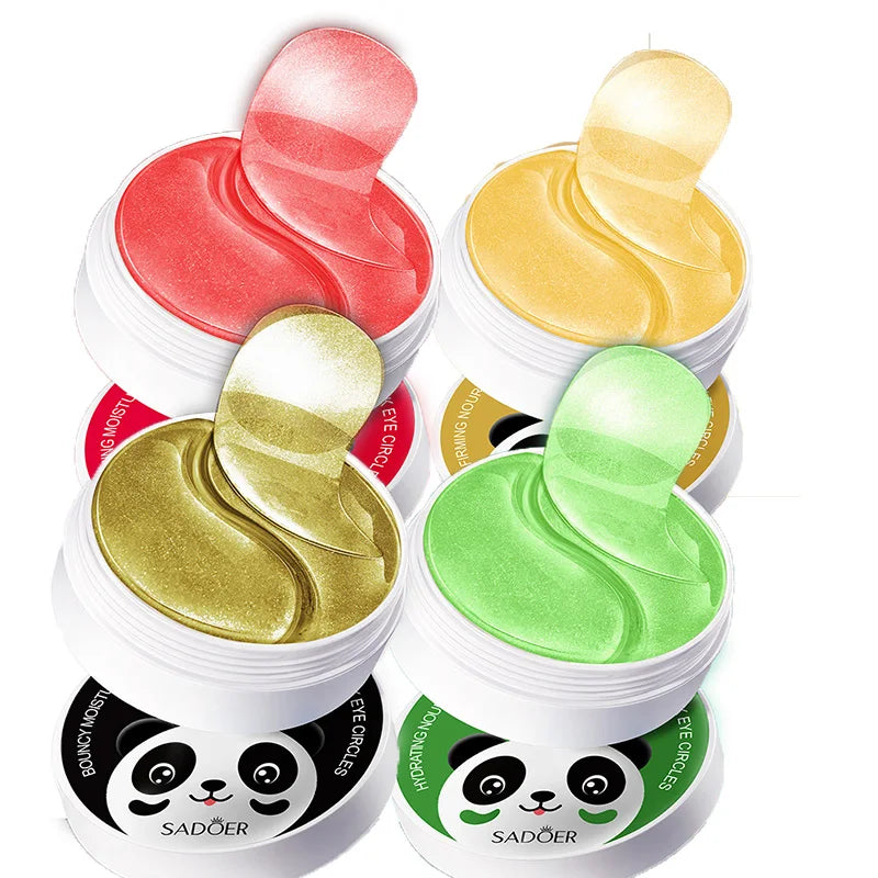 240pcs=120pairs Eye Patches Hyaluron Acid & Gold & Seaweed & Cucumber Hydrating Milk Moisturizing Crystal Collagen Gel Eye Mask