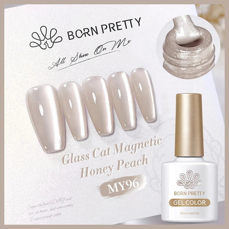 BORN PRETTY 10ml Rose Gold Cat Magnetic Gel Polish Pink Orange Soak Off UV LED Varnis Semi Permanent for Nail Art Design at Home