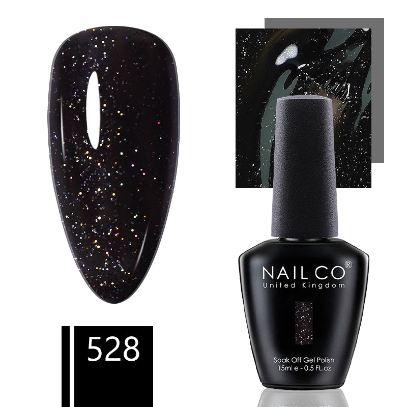NAILCO 15ml Dark Gel Nail Polish Semi-permanent Varnish Hybrid UV Nails Art Glitter Colors Gel Polish Manicure Enamels For Nails