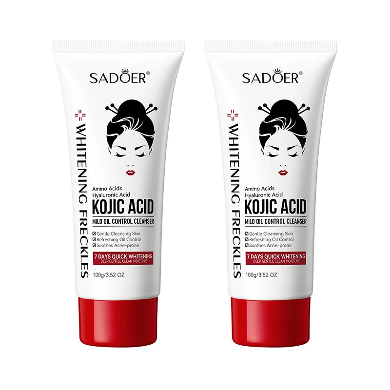 SADOER Kojic Acid Facial Cleanser Anti Wrinkle Face Wash Foam Facial Cleansing Mossee Moisturizing Brightening Facial Skin Care