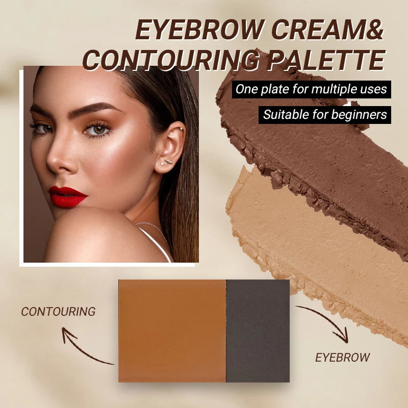 IMAGIC Eyebrow Pomade & Cream Contour Palette Multi-function  Natural Eyebrow Three-dimensional Contour Easy To Color Smoothly