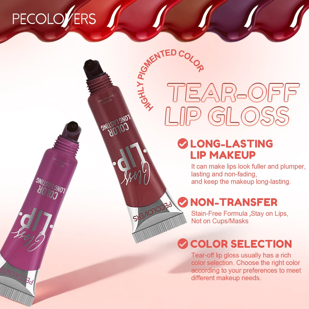6PCS/SET Peel-Off Lip Gloss Set,Silky,Fade Resistant,Full Color Retention,Multi Shades,Easy Tear Off Design,Non Stain Formula,Comfortable On Dry Lips,Novelty Liquid Lip Cosmetic Set,Suitable For Dating And Casual Daily Makeup