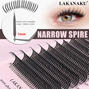 Lakanaku Narrow Spire Eyelashes Extension Anime Lashes Premade Manga Style Feather Lightweight Premade Fans Extension for Makeup
