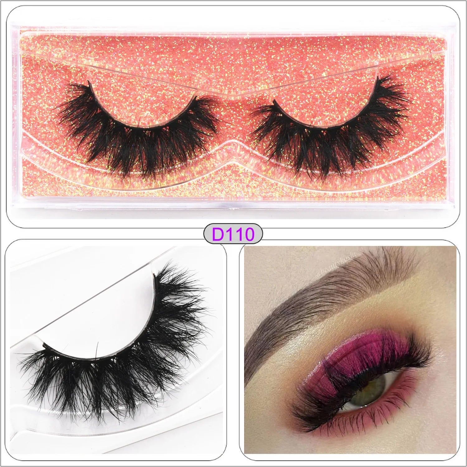 Mink Fake Eyelashes 3D Mink Lashes Natural Long False Eyelash Cruelty-free Mink Hair Fluttery False Lashes Makeup D101 Lash Gift