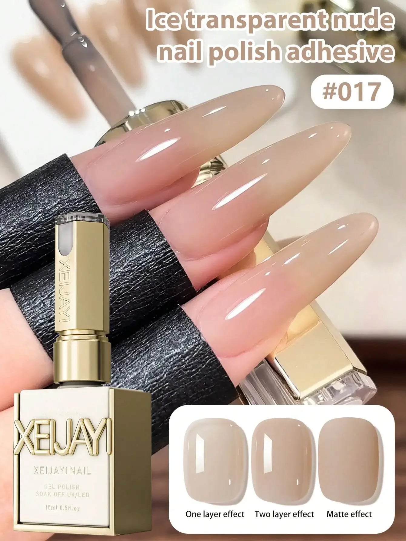1pc 15ml Pale Yellow Gel Nail Polish Starter Pure Soak Off No Wipe Nail Gel Polish Suitable For All Seasons