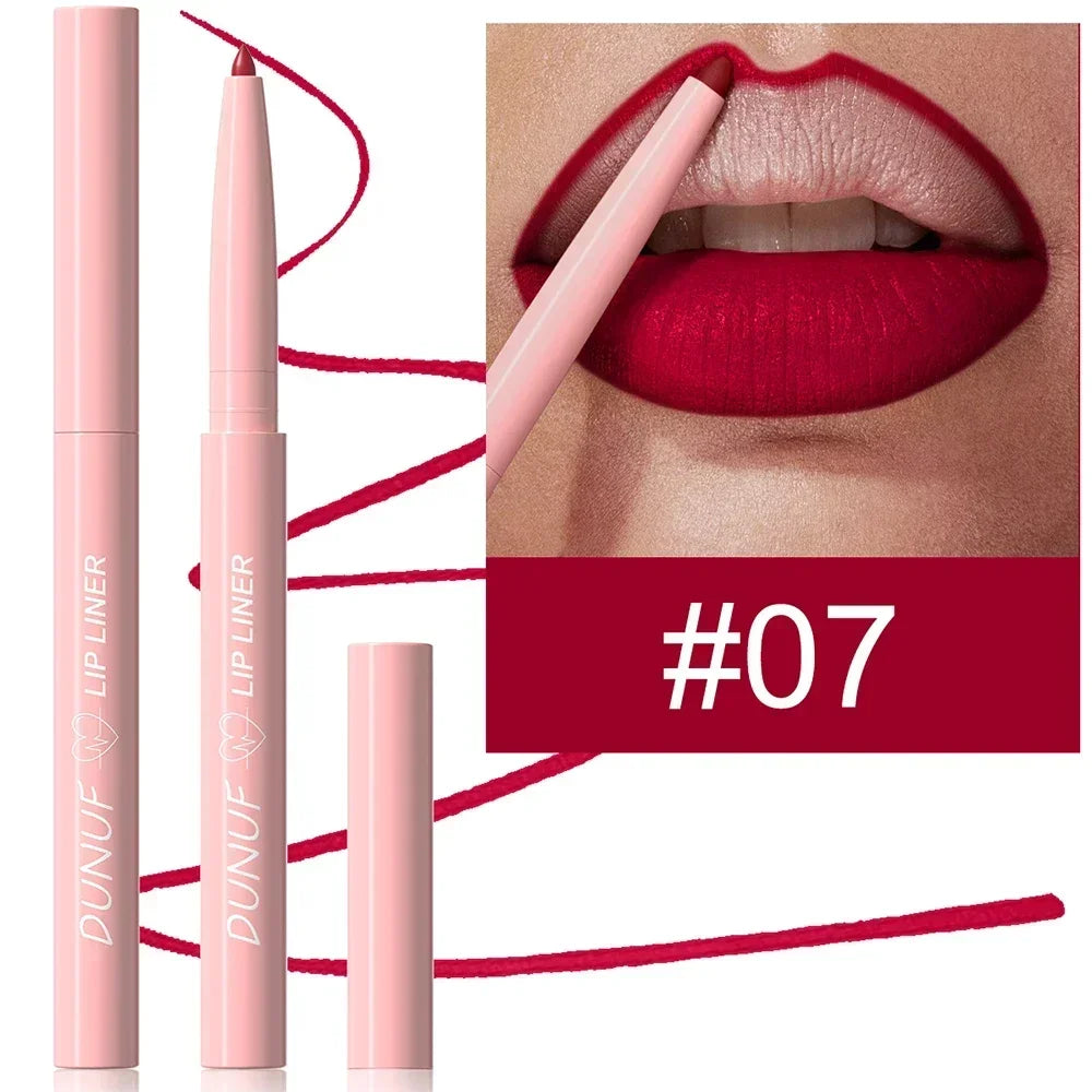 12Color Waterproof Lip Liner Pencil Dark Red Brown Lipstick Pencil Lip Outline Nude Matte Lipstick Crayon Contouring Tint Makeup