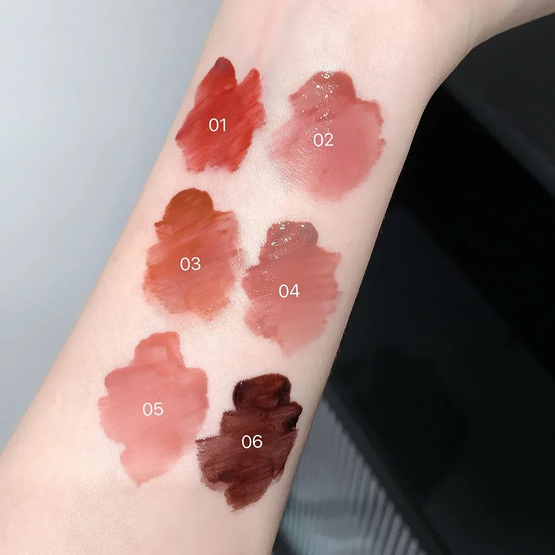 Water Light Lip Gloss Purple Mulberry Mirror Glass Lip Glaze Moisturizing Plump Lip Non Stick Cup Waterproof Long Lasting Makeup