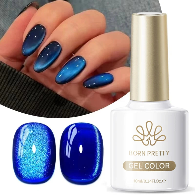 BORN PRETTY 10ml Dark Brown Red Glass Bead Cat Magnetic Gel Nail Polish Semi Permanent Soak Off UV LED Varnish Nail Art Salon