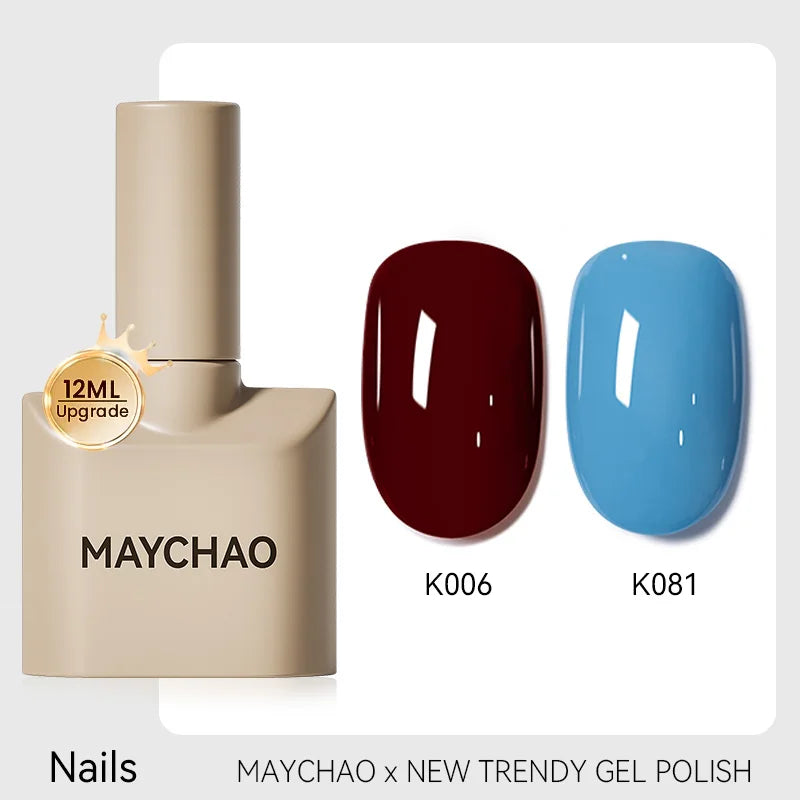MAYCHAO 12ml Gel Nail Polish Set Professional Salon Nail Art Gels Varnish UV LED Semi Permanent Nail Lacquer Nail Supplies