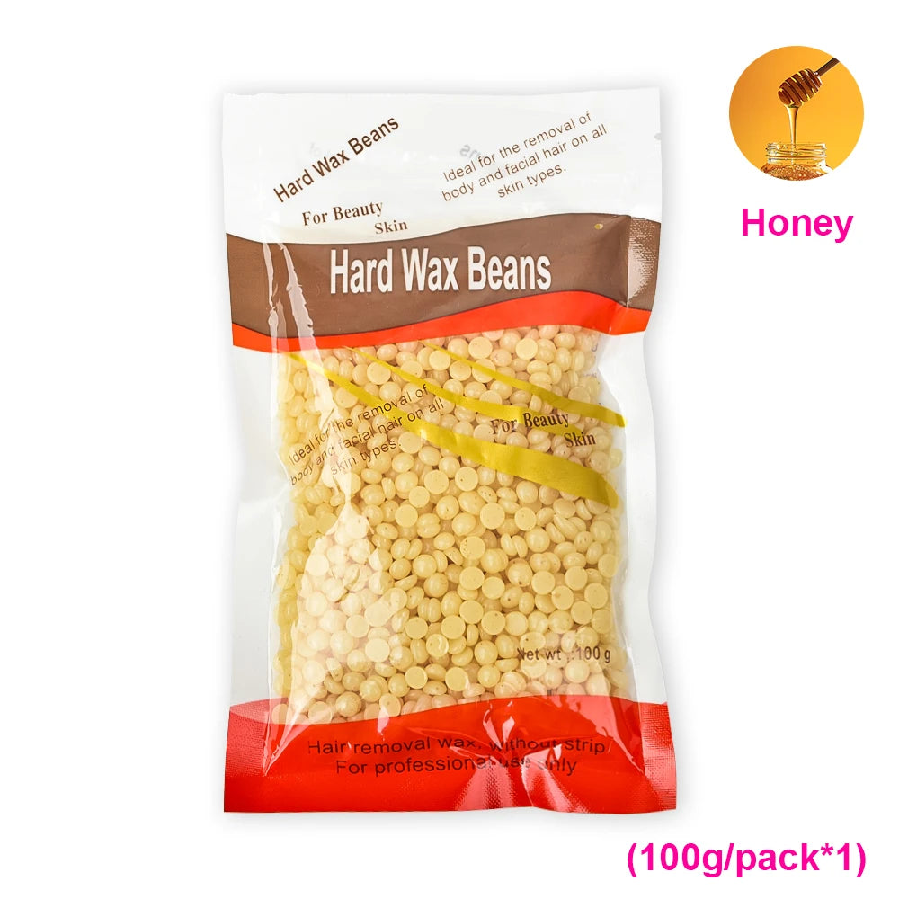 100g-400g hard wax beans Solid Hair Remover No Strip Depilatory Hot Film Wax Bead Hair Wax Heater Removal for Full Body