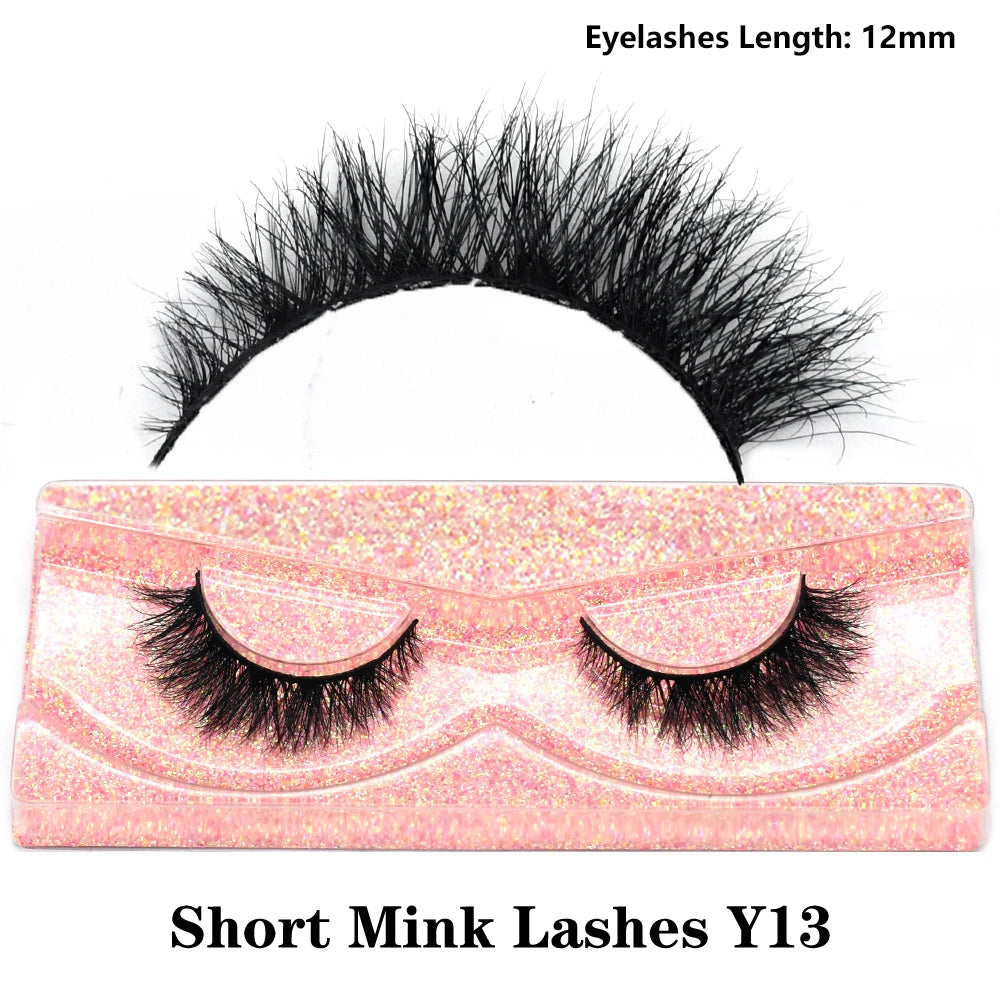 Half Lashes Short Mink Eyelashes Fluffy Soft False Eyelashes Wispy Cross Strip Eye Lashes Natural Mink Eyelash Extension Makeup
