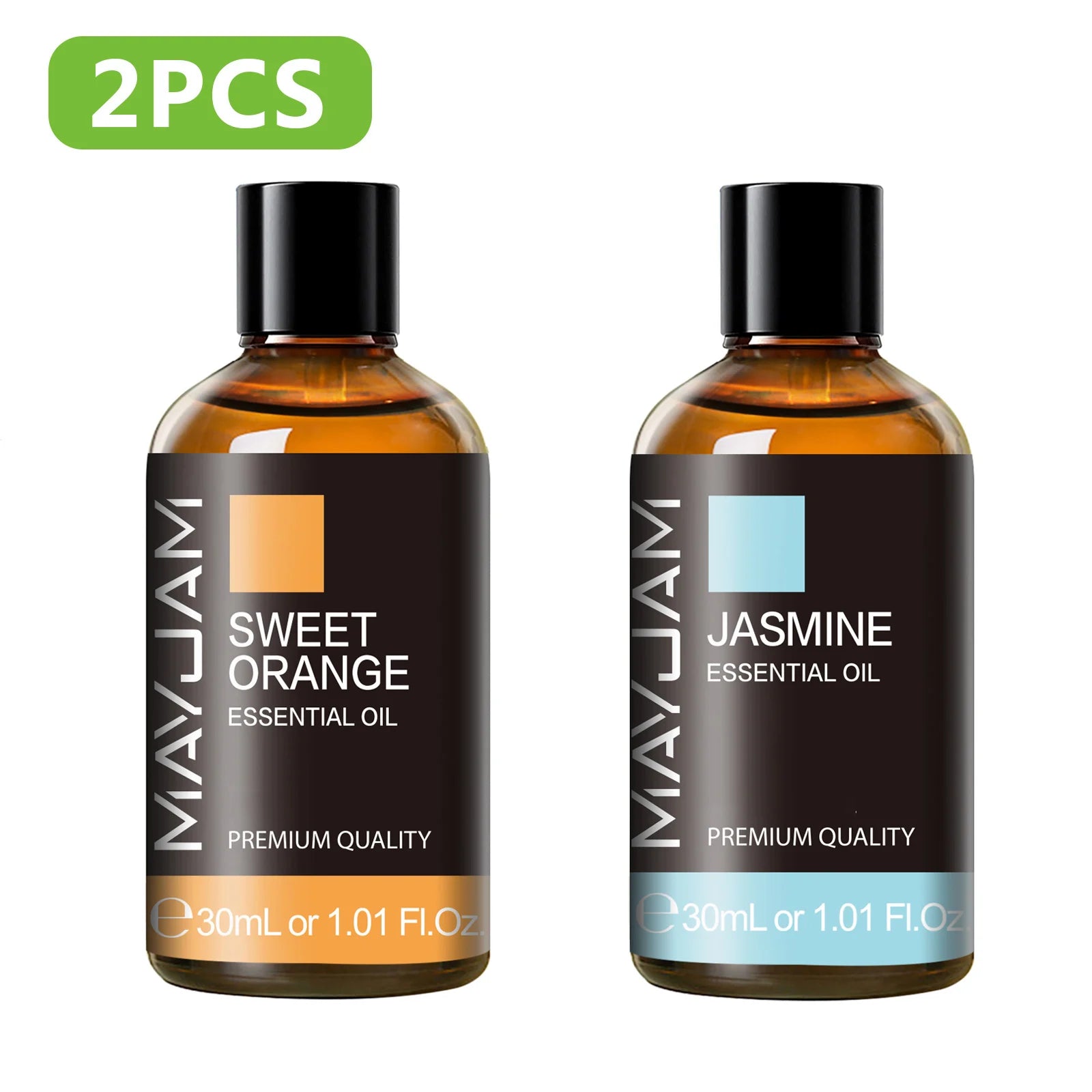 MAYJAM 2 Bottles Essential Oils 30ml Lavender Bergamot Vanilla Peppermint Scents for Diffuser Aromatherapy Candles Soap Making