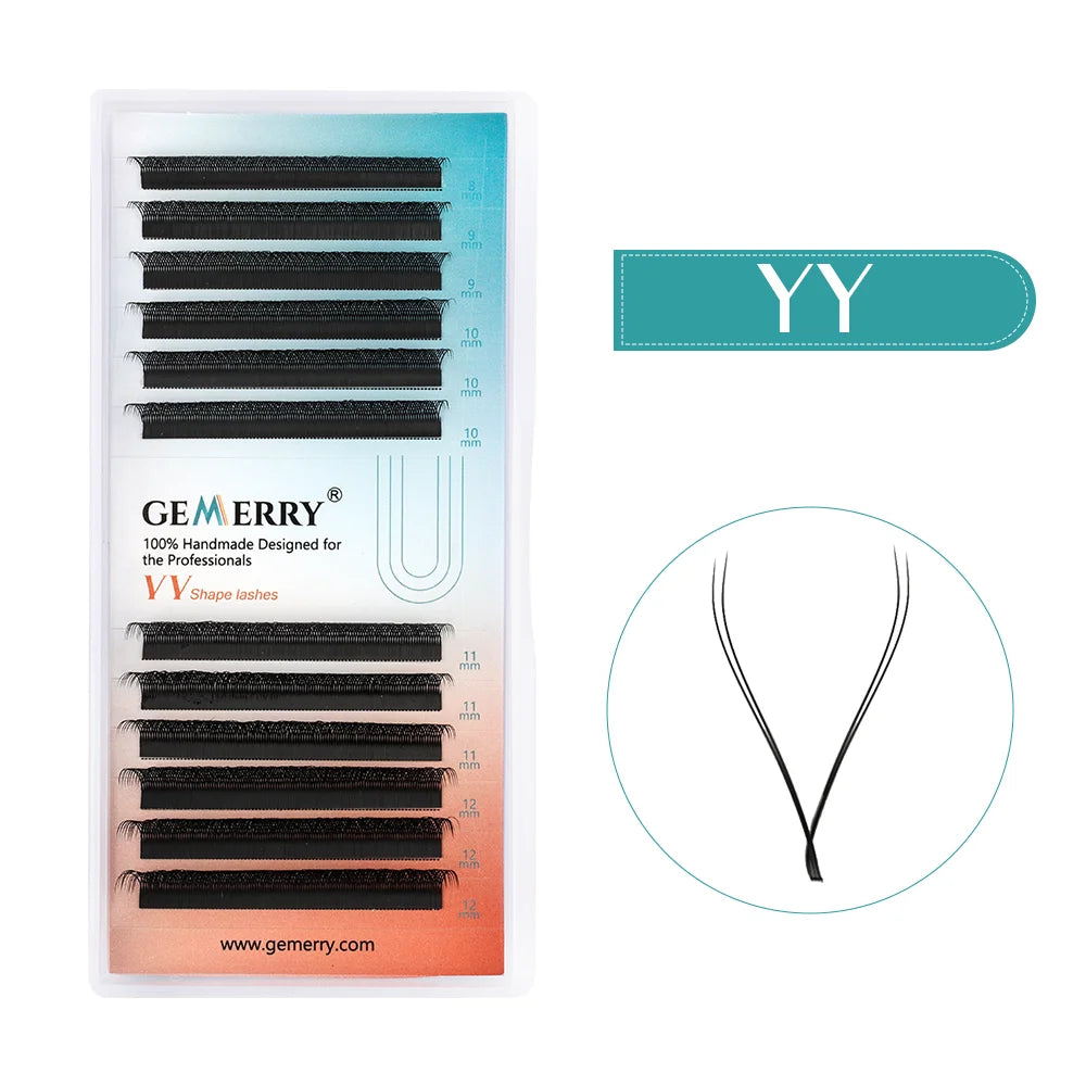 Gemerry YY Shaped Eyelash 3D 4D 5D 6D 8D W Shape Lashes Premade Fans Eyelash Extension Brazilian Volume Bloom Salons Makeup