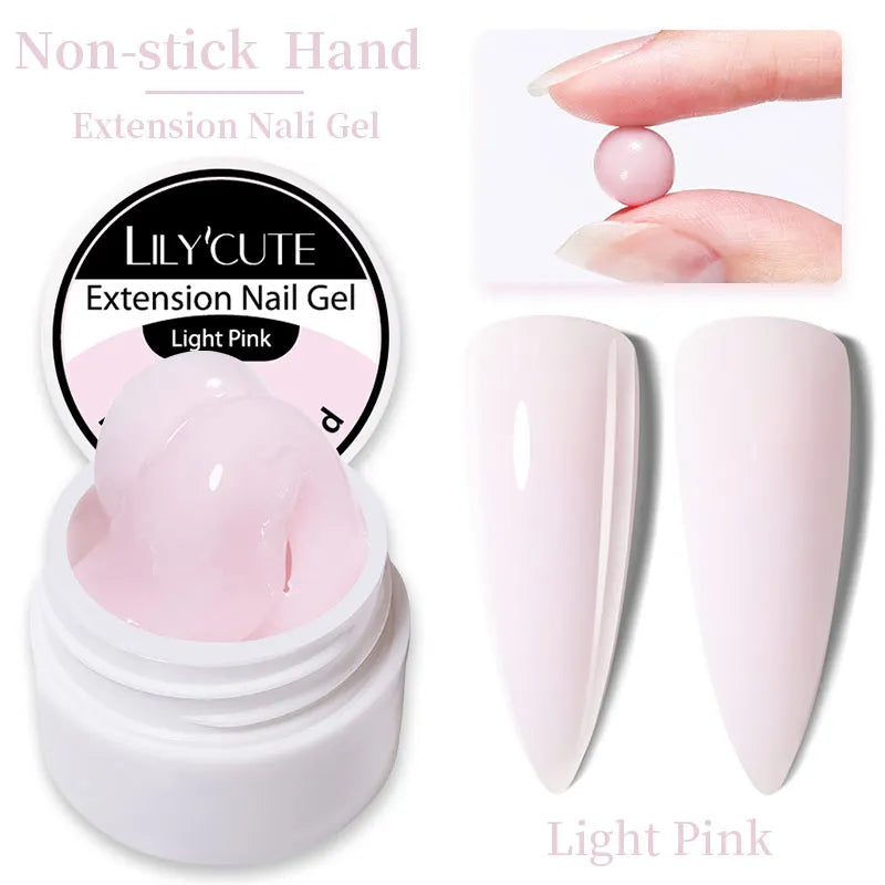LILYCUTE 7ml Auroras Non Stick Hand Solid Extension Gel Nail Polish 3D Carving Flower Soak Off Nail Art Acrylic Hard Gel Varnish