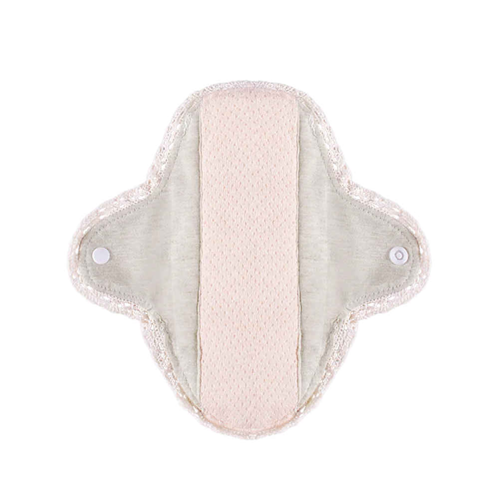 BIAI New Lace-Trimmed Reusable Sanitary Pad Washable & Reusable Cloth Panty Liner Breathable Highly Absorbent Nursing Pads