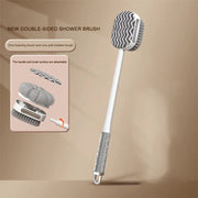 Useful Long Handle Doubleside Bath Brush Back Rubbing 2-in-1 Shower Brush Cleaning Tools Soft Body Exfoliating Brush
