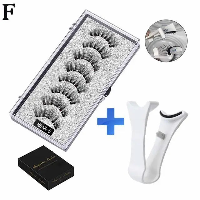 3D Natural Magnetic Eyelashes,With 5 Magnetic Lashes Eyelashes Handmade False Gift Reusable Magne T6N2