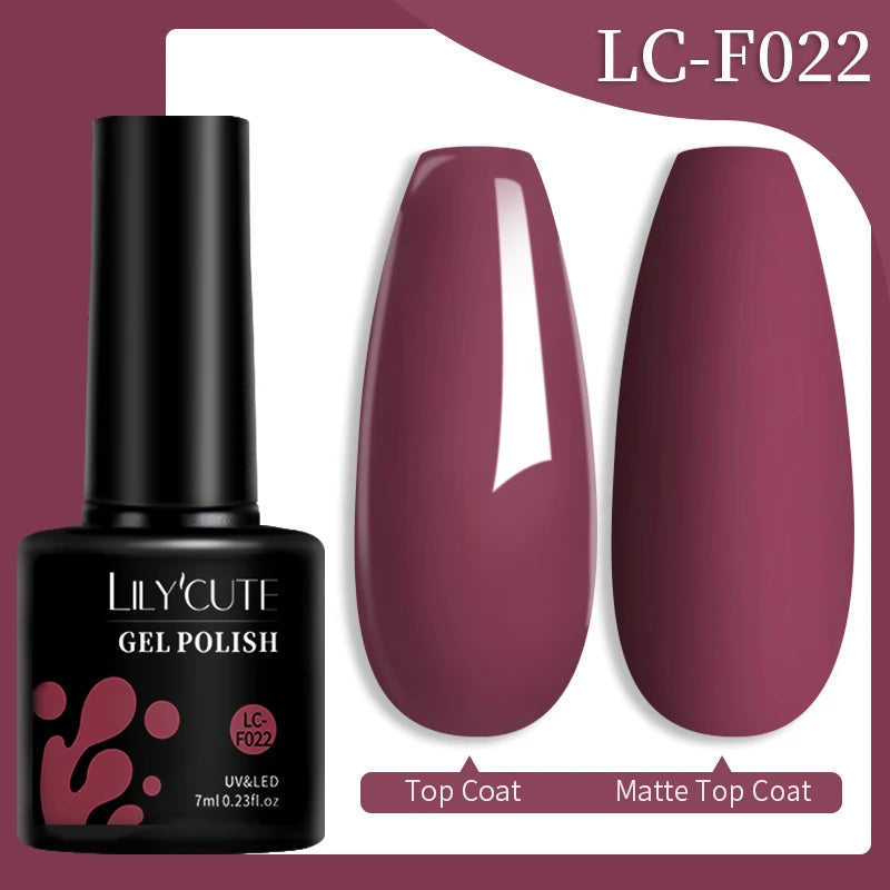 LILYCUTE 7ML Jelly Amber Gel Nail Polish Brown Crystal Translucent Dull Color Nail Art Gel Semi Permanent UV Gel Polish Varnish